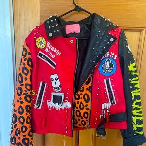 Faux Leather motorcycle jacket! Great statement piece!! Size M